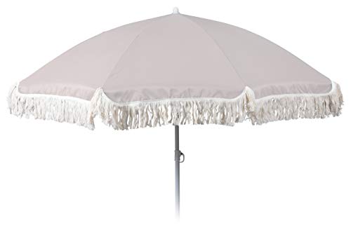 Meinposten Sonnenschirm UV-Schutz 30+ Strandschirm mit Fransen Balkonschirm Schirm Ø 155 cm...
