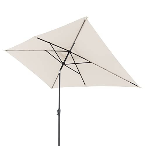 Doppler Sonnenschirm für den Garten Jack 300x200cm in Natur - Rechteckiger Sonnenschirm für Balkon...