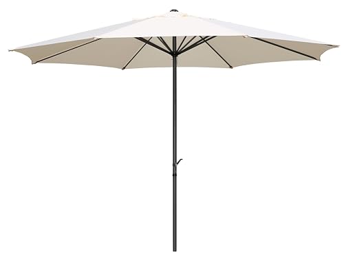 Pure Home & Garden XXL Kurbelschirm Sunny rund 400 cm natur, mit UV-Schutz 40 Plus und abnehmbarem...