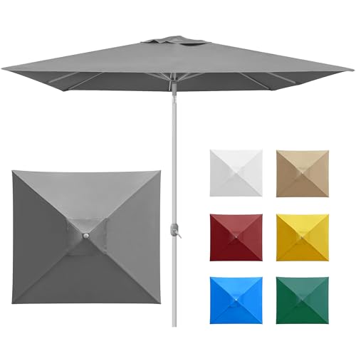 paramondo interpara Sonnenschirm quadratisch 3 x 3m grau + Gestell silber, Hochwertiger Gartenschirm...
