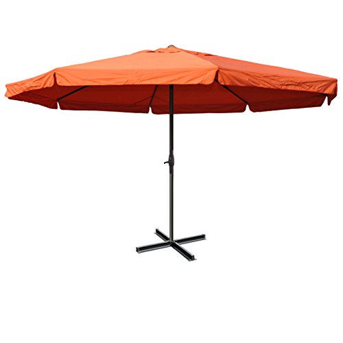 Sonnenschirm Meran Pro, Gastronomie Marktschirm mit Volant Ø 5m Polyester/Alu 28kg ohne Ständer -...