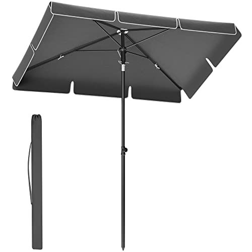 SONGMICS Sonnenschirm 230 x 150 cm, Balkonschirm UPF 50+, Sonnenschutz, beidseitig um 30° knickbar,...