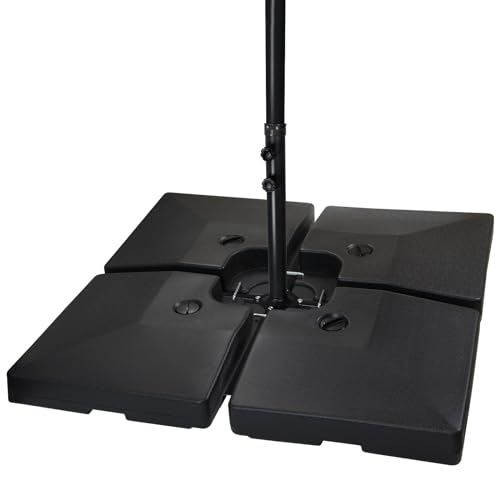 BB Sport Sonnenschirmständer 90 Liter / 150 kg Schirmgewichte 4-teilig für Ampelschirm Bodenkreuz...