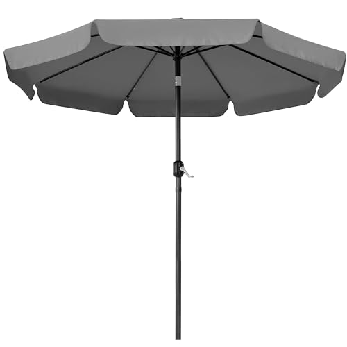 Yaheetech Sonnenschirm mit Volant Φ 267,5 cm Kippbarer Gartenschirm UV-schutz Kurbelschirm Stabile...