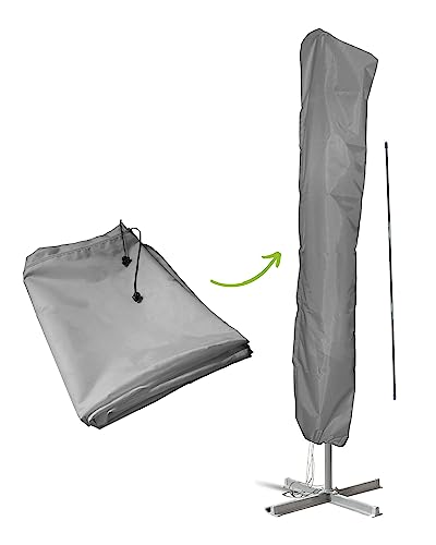 casmartis Sonnenschirmhülle mit Stab für Schirme bis Ø 4 m (rund) | 4 x 3 m (eckig) -...