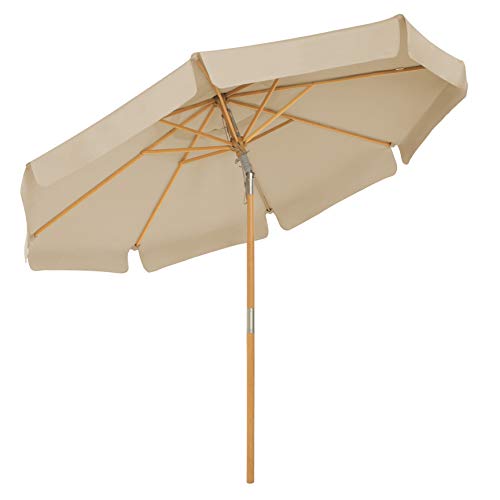 SONGMICS Sonnenschirm 300 cm, achteckiger Gartenschirm, Sonnenschutz, Schirmmast und Schirmrippen...