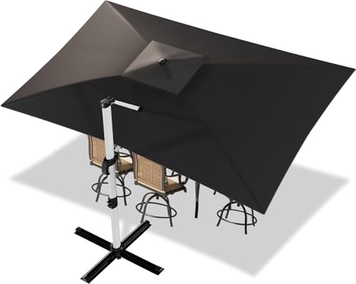 Devoko Sonnenschirm Balkon 300x400x260 cm Alu Ampelschirm mit Abdeckung, Doppel Vordach...