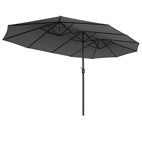 SONGMICS Doppelsonnenschirm 460 x 270 cm, extra großer Sonnenschirm, Gartenschirm, UV-Schutz bis...