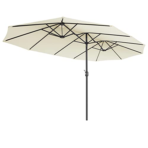 SONGMICS Doppelsonnenschirm 460 x 270 cm, extra großer Sonnenschirm, Gartenschirm, UV-Schutz bis...