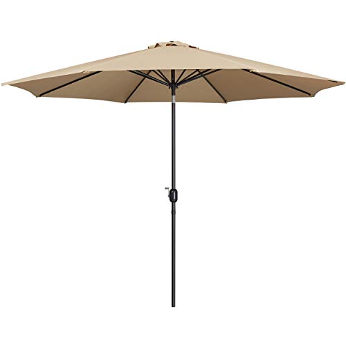 Yaheetech Φ 326,5 cm Sonnenschirm mit Kurbel, Groß Balkonschirm Gartenschirm Neigbar & Knickbar...