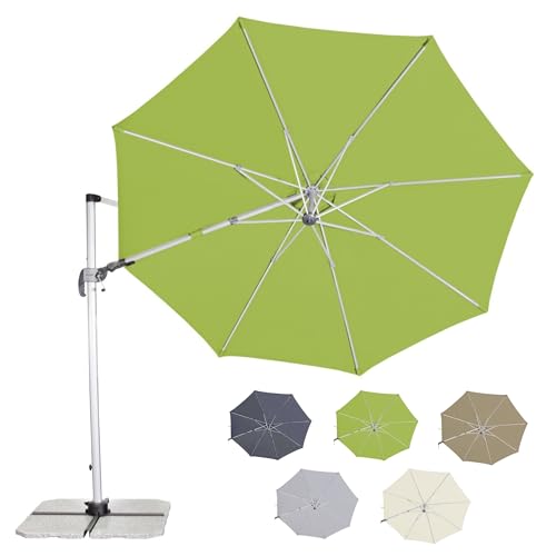 Doppler Sonnenschirm SP-AZ 330 cm Fresh Green I Pendelschirm knickbar + drehbar + neigbar I...