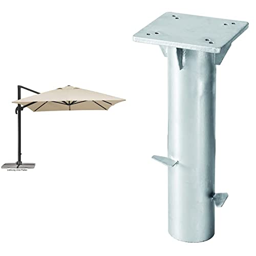 Schneider Sonnenschirm Rhodos Grande, natur, 400 x 300 cm rechteckig, 787-02, Gestell Aluminium,...