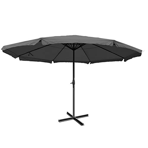Sonnenschirm Meran Pro, Gastronomie Marktschirm mit Volant Ø 5m Polyester/Alu 28kg ohne Ständer -...