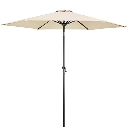 Kingsleeve Sonnenschirm 300 cm UV Schutz 80+ Abdeckung Kurbel Knickbar Alu Rund Balkon Terrasse...