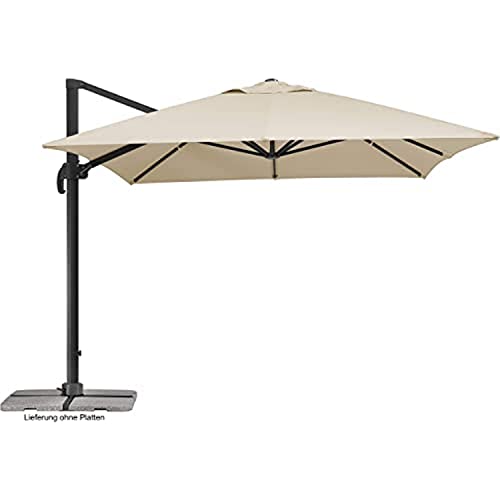 Schneider Sonnenschirm Rhodos Grande, natur, 400 x 300 cm rechteckig, 787-02, Gestell Aluminium,...