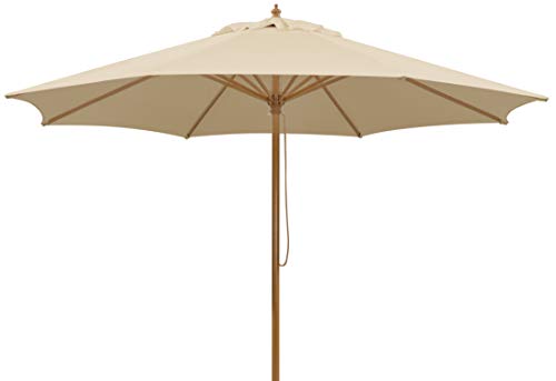 Schneider Sonnenschirm Malaga, natur, 300 cm rund, Gestell Alu/Stahl, Bespannung Polyester, 7.2 kg,