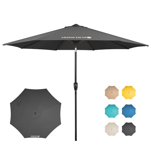 HOMEDEMO Sonnenschirm Gartenschirm mit Kurbel, Marktschirm Terrassenschirm,Ø 300 cm, Tischschirm...