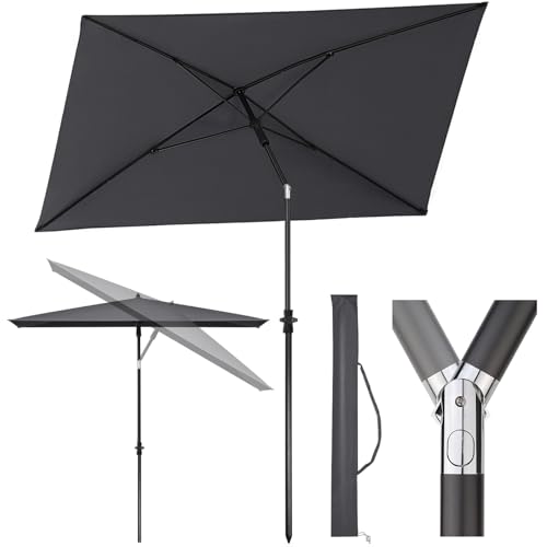Sekey 210 × 140 cm Sonnenschirm mit Schutzhülle, Balkonschirm Gartenschirm Terrassenschirm,...