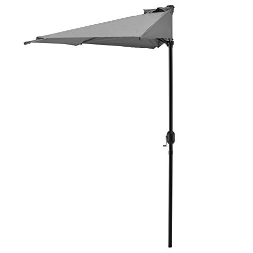 casa.pro Halbschirm 'Eger' Ø300cm Halb-Sonnenschirm Balkonschirm Kurbelschirm Schirm Halbrund Stahl...