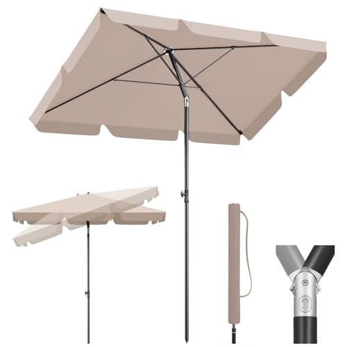 Sekey Balkon Sonnenschirm 2-in-1 SET | Rechteckig Sonnenschirm 200x125cm, UPF50+, GRS-zertifiziert |...