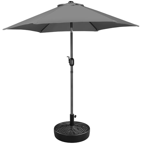 Yaheetech Sonnenschirm mit Schirmständer Φ 230 cm Gartenschirm mit Schirmhalter 22 L Wasser / 36...