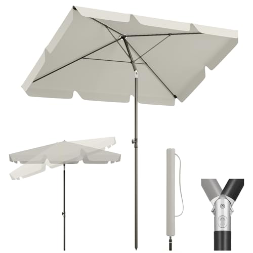 Sekey Balkon Sonnenschirm 2-in-1 SET | Rechteckig Sonnenschirm 200x125cm, UPF50+, GRS-zertifiziert |...