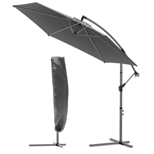 VOUNOT Ampelschirm 300 cm, Sonnenschirm mit Kurbelvorrichtung, Kurbelschirm mit Schutzhülle,...