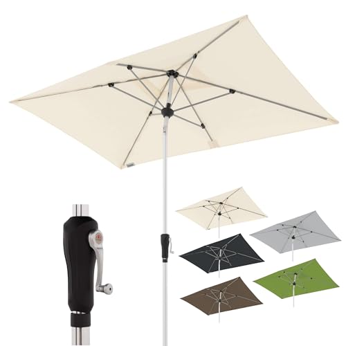 Doppler Sonnenschirm für den Garten SL-AZ Auto Tilt 220x140 cm Natur I Gartenschirm knickbar I...