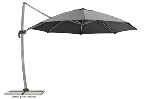 Schneider Sonnenschirm Rhodos Rondo, anthrazit, 350 cm rund, 792-15, Gestell Aluminium, Bespannung...