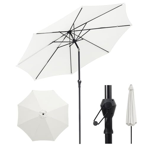 Sekey Sonnenschirm 300cm mit UV50+ Schutz, Wasserabweisend Gartenschirm mit Kurbelbedienung –...