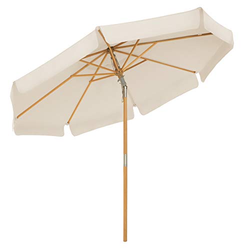 SONGMICS Sonnenschirm 270 cm, achteckiger Gartenschirm, Sonnenschutz, Schirmmast und Schirmrippen...