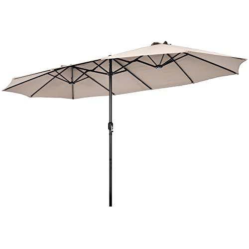 COSTWAY Doppelsonnenschirm 470x280cm, Sonnenschirm Groß XXL, UV Schutz, Gartenschirm...