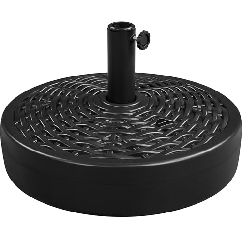 Yaheetech Sonnenschirmständer Gartenschirmhalter in Ratten-Optik Φ 50 cm Rund Schirmgewicht mit...