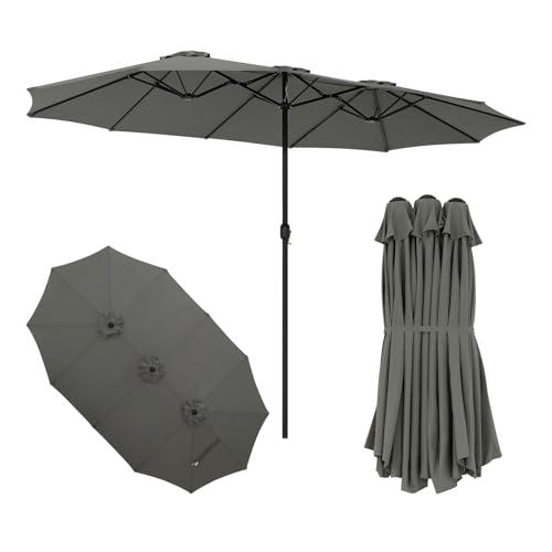 Laneetal Doppelsonnenschirm 450x267 cm, XXL Extra großer Sonnenschirm, Gartenschirm, UV-Schutz bis...