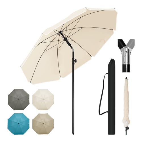WOLTU Sonnenschirm φ 135 cm, Balkonschirm Strandschirm UV-beständig wasserdicht,...