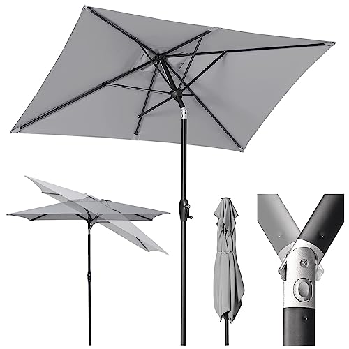 Sekey Aluminum Sonnenschirm 210 × 140 cm Sonnenschirm Balkon Sonnenschirm Rechteckig für Balkon...