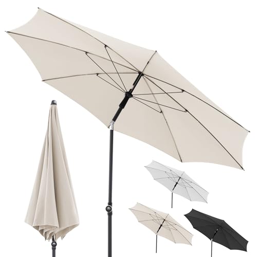 Doppler Sonnenschirm für den Garten Rethink 200cm in Natur - Runder Sonnenschirm für Balkon &...