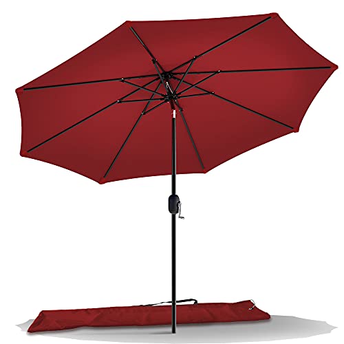 VOUNOT Sonnenschirm 270 cm mit Kurbelvorrichtung, Knickbar, Sonnenschutz UV-Schutz, Balkonschirm...