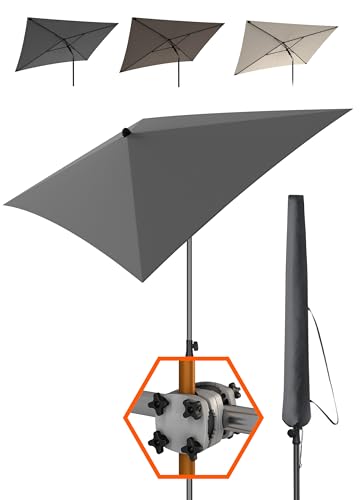 4smile Sonnenschirm Balkon SunnyShade, Anthrazit - 3-in-1 SET Sonnenschutz Balkon - UPF 50+...