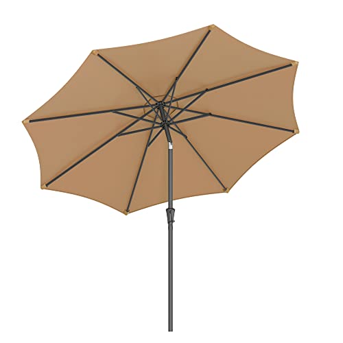 SONGMICS Sonnenschirm 300 cm, UPF 50+, Strandschirm, beidseitig um 30° knickbar, Sonnenschutz, mit...