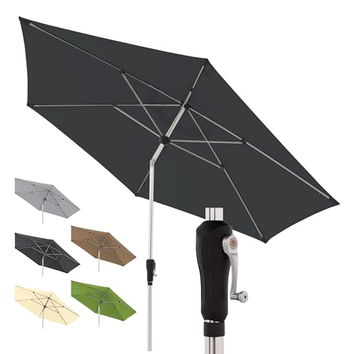 Doppler Sonnenschirm für den Garten SL-AZ Auto Tilt 330 cm Anthrazit I Gartenschirm knickbar I...