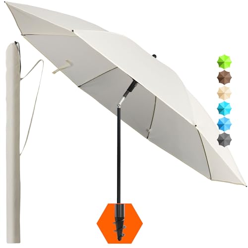 4smile Strandschirm SunnyJoy, Ø 180 cm Beige - UPF 50+ Sonnenschirm Strand mit Hülle, Sonnenschirm...