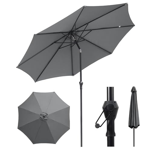 Sekey Sonnenschirm 300cm mit UV50+ Schutz, Wasserabweisend Gartenschirm mit Kurbelbedienung –...