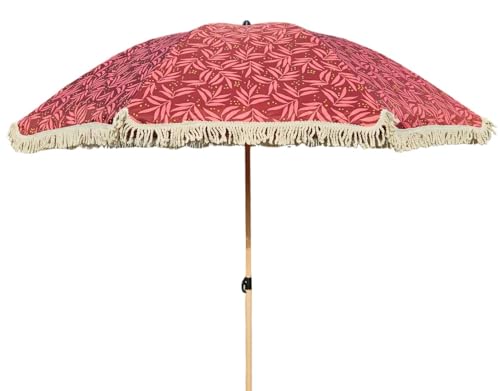 Meinposten Sonnenschirm Strandschirm Schirm UV Schutz mit Tasche Fransen knickbar Ø 170 cm