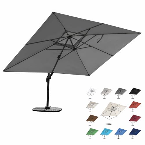 RS Trade 3x4 m Sonnenschirm 4-fach axial und 5-fach horizontal neigbar inkl. Schutzhülle &...