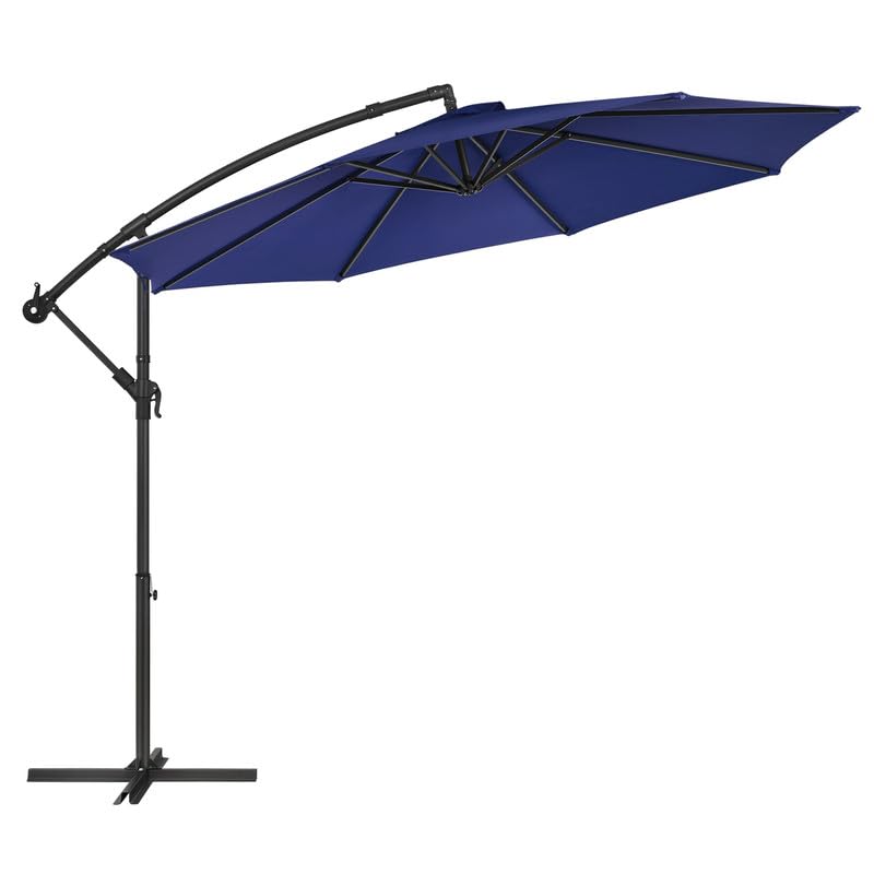 SONGMICS Sonnenschirm, Ampelschirm Ø 300 cm, mit Ständer, Sonnenschutz, UV-Schutz bis UPF 50+,...
