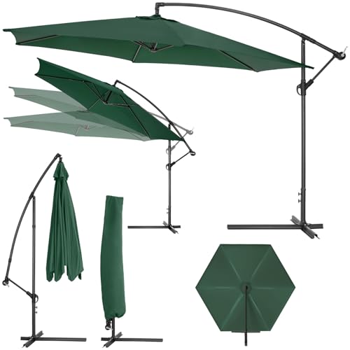tectake Sonnenschirm mit Ständer, Sonnenschutz für Balkon, Garten und Terrasse inkl. Schutzhülle...