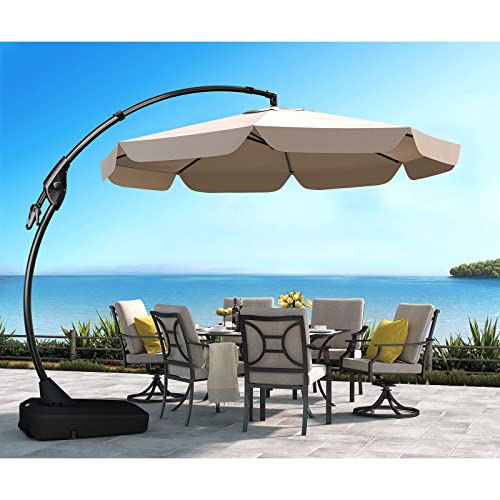 Grand patio Sonnenschirm mit Schirmständer 300cm Aluminium Gartenschirm mit...