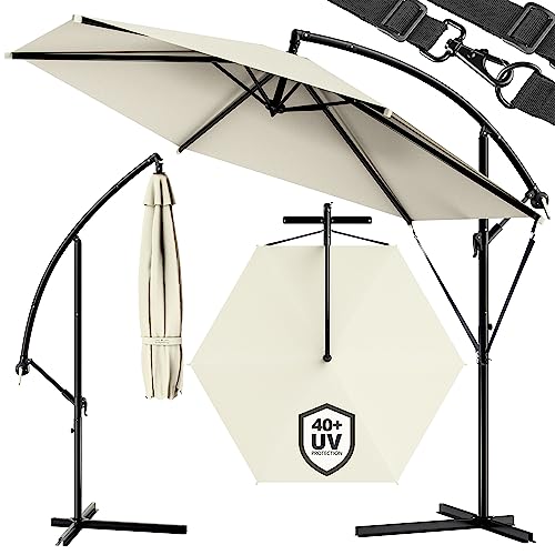 Kingsleeve Sonnenschirm UV Schutz 80+ Ø 330 cm Groß mit Ständer Schutzhülle Windsicherung...
